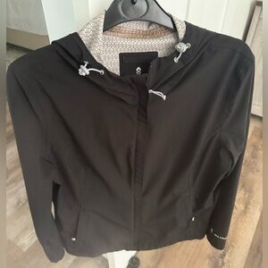 Women’s Black Free Country Rain/utility  Lightweight Jacket w/ Hood